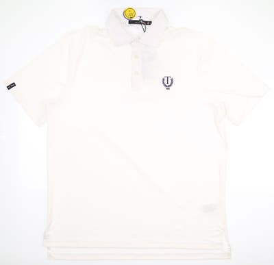 New W/ Logo Mens Ralph Lauren RLX Golf Polo Large L White MSRP $98