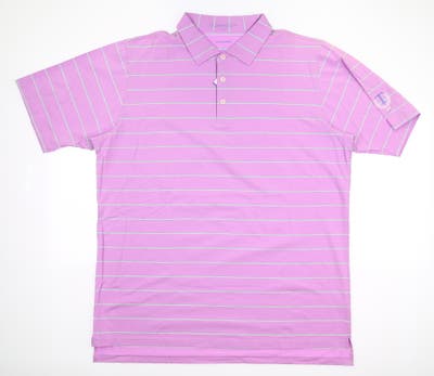 New W/ Logo Mens B. Draddy Townes Polo Large L Purple MSRP $98