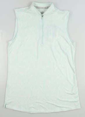 New Womens Puma Sleeveless Cloudspun Jungle Polo Small S Soothing Sea MSRP $55 532997 02