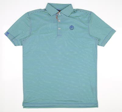 New W/ Logo Mens DONALD ROSS Owen Polo Small S Green/Blue MSRP $99