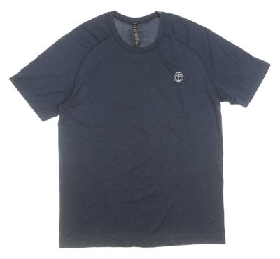New W/ Logo Mens Lululemon Metal Vent Tech Short Sleeve Shirt 2.0 Large L Mineral Blue/True Navy MSRP $78