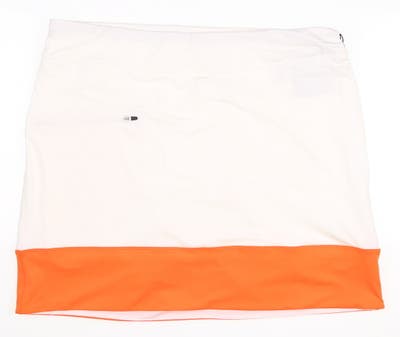 New Womens Belyn Key Banded Skort Large L White/Orange MSRP $116