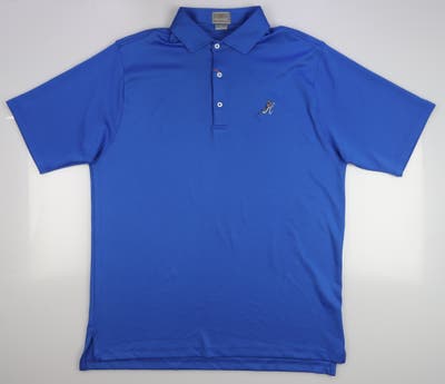 New W/ Logo Mens Fennec Tech Jersey Polo Large L Oxbow Blue MSRP $85