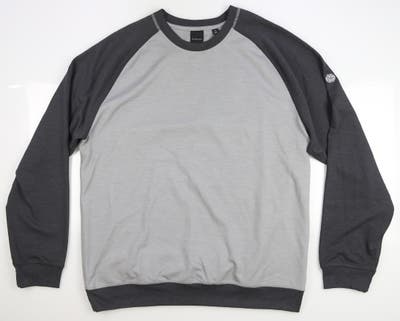 New W/ Logo Mens Dunning Oldham Long Sleeve Crew Neck Large L Gray Heather MSRP $99