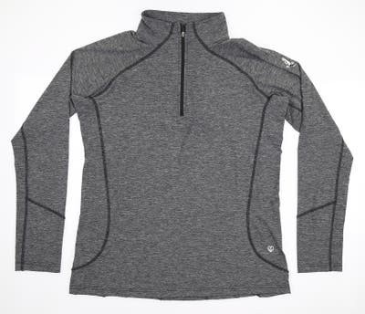New W/ Logo Womens Straight Down Claire 1/4 Zip Pullover X-Large XL Gray MSRP $102