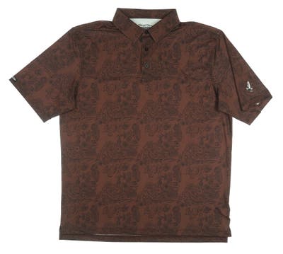 New W/ Logo Mens Straight Down Seals Polo X-Large XL Brown MSRP $98