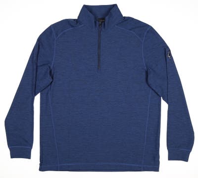 New W/ Logo Mens Greg Norman Golf 1/4 Zip Pullover Medium M Blue MSRP $69