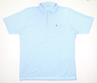 New W/ Logo Mens B. Draddy Tommy Polo X-Large XL Blue/White MSRP $98
