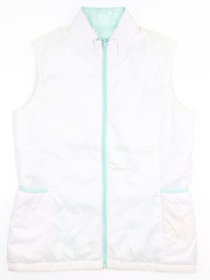 New Womens Footjoy Insulated Reversible Vest Medium M White/Teal MSRP $145
