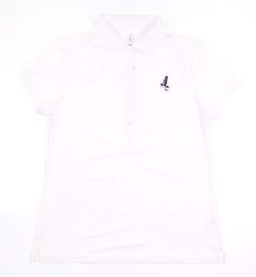 New W/ Logo Womens Fairway & Greene Claire Made In USA Polo Medium M White MSRP $100