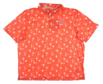 New W/ Logo Mens Puma Cloudspun Conservation Polo Small S Hot Coral/Bright White MSRP $70