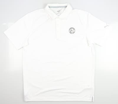 New W/ Logo Mens Puma Gamer Polo Large L Bright White MSRP $55