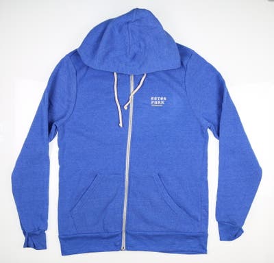 New W/ Logo Mens Alternative Apparel Full Zip Sweatshirt Large L Blue MSRP $59