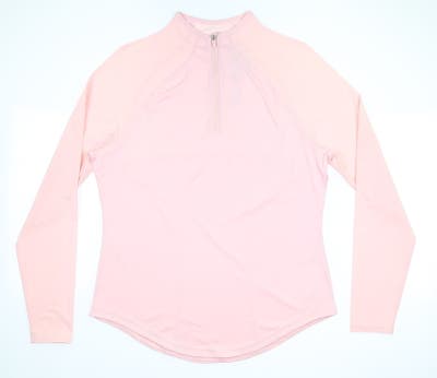 New Womens Puma Shine 1/4 Zip Pullover Small S Chalk Pink MSRP $70