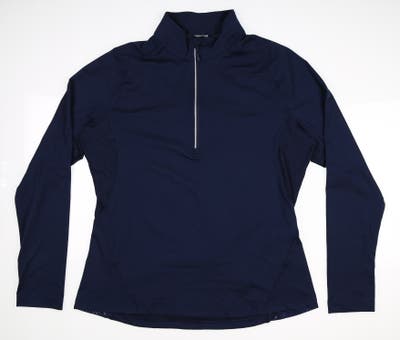New Womens Level Wear 1/2 Zip Golf Pullover X-Large XL Navy Blue MSRP $65
