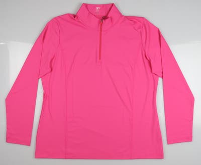 New Womens EP NY Zip Mock 1/4 Zip Pullover X-Large XL Fruit Punch MSRP $85