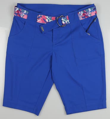 New Womens Jo Fit Belted Bermuda Shorts 6 Blue MSRP $96