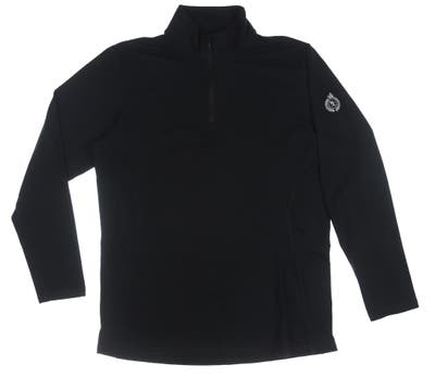 New W/ Logo Womens Sun Mountain Second Layer 1/4 Zip Pullover X-Large XL Black MSRP $70