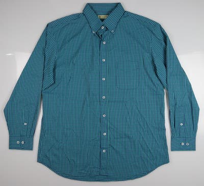 New Mens DONALD ROSS Emerald Plaid Woven Button Up Large L Multi MSRP $145