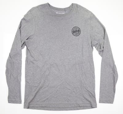 New Mens Travis Mathew Conference Time Long Sleeve T-Shirt Large L Heather Gray MSRP $60