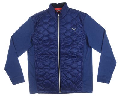 New Mens Puma Cloudspun WRMLBL Jacket Medium M Blazing Blue MSRP $160