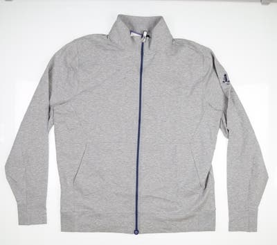 New W/ Logo Mens B. Draddy Russel Full Zip Jacket Large L Gray MSRP $180