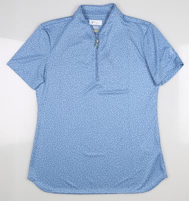 New W/ Logo Womens Greg Norman Golf Polo Small S Blue MSRP $69