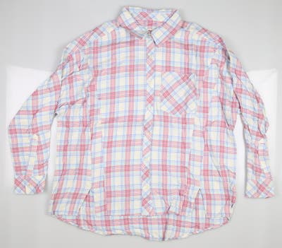 New Womens Vineyard Vines Plaid Weekend Button Down Small S (6) Lobster Reef MSRP $78