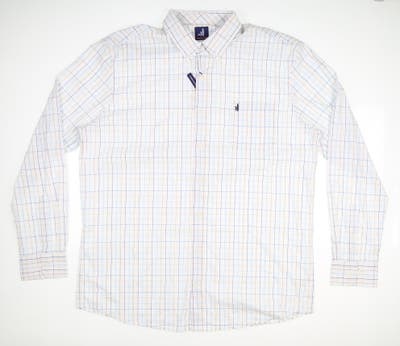 New Mens Johnnie-O Golf Button Up X-Large XL French Blue MSRP $115