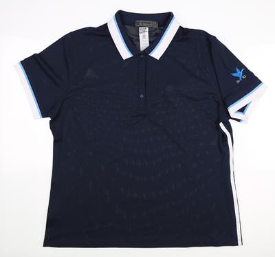 New W/ Logo Womens G-Fore Golf Polo X-Large XL Navy Blue MSRP $120