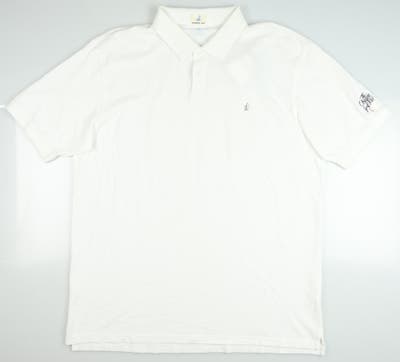 New W/ Logo Mens Johnnie-O Golf Polo X-Large XL White MSRP $79