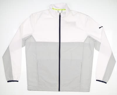 New Mens Puma Golf Jacket Medium M White/Grey MSRP $100