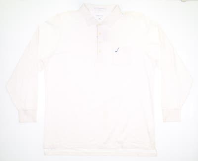 New W/ Logo Mens B. Draddy Jack Long Sleeve Polo X-Large XL White MSRP $120