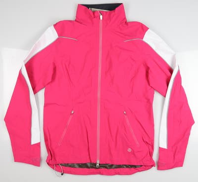 New Womens Galvin Green Aino Jacket Small S Deep Pink/White/Silver MSRP $439