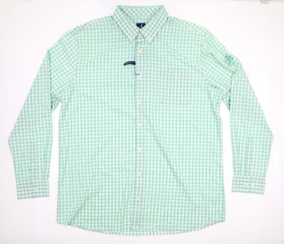 New W/ Logo Mens Johnnie-O Golf Button Up X-Large XL Green MSRP $125