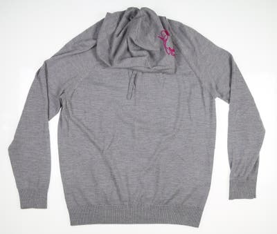 New Mens G-Fore Hooded Golf Sweater Large L Gray MSRP $255