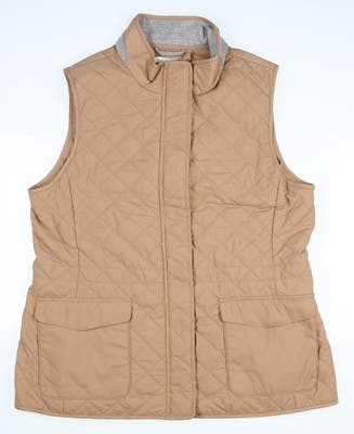 New Womens Peter Millar Golf Vest Large L Tan MSRP $195