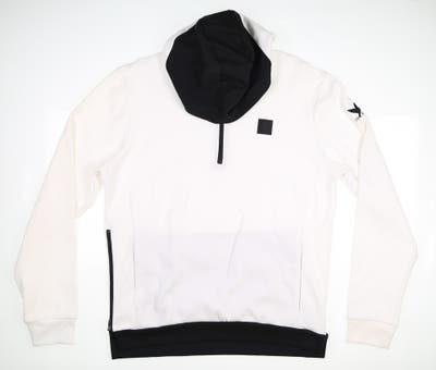 New W/ Logo Mens Adidas Adicross Hoodie Medium M White/Black MSRP $130