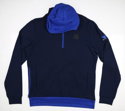 New W/ Logo Mens Adidas Adicross Hoodie Medium M Navy Blue/Blue MSRP $130