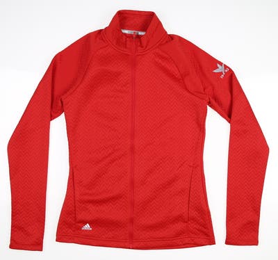 New W/ Logo Womens Adidas Golf Jacket X-Small XS Collegiate Red MSRP $65