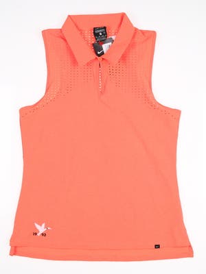 New W/ Logo Womens Nike Golf Sleeveless Polo X-Small XS Orange MSRP $80