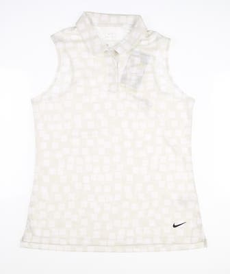 New W/ Logo Womens Nike Golf Sleeveless Polo Small S White MSRP $70