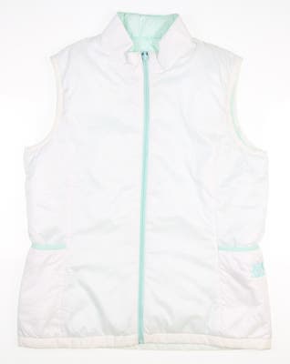 New W/ Logo Womens Footjoy Insulated Reversible Vest Large L White/Aquamarine MSRP $165