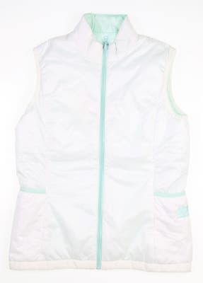 New W/ Logo Womens Footjoy Insulated Reversible Vest Small S White/Aquamarine MSRP $165