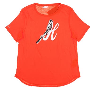 New W/ Logo Womens Golf Under Armour T-Shirt X-Large XL Orange MSRP $25
