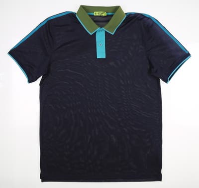 New Mens G-Fore Golf Polo Large L Twilight/Olive MSRP $125