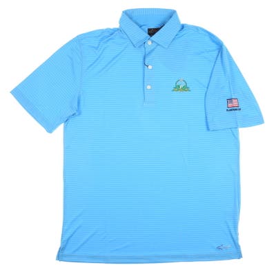 New W/ Logo Mens Greg Norman Technical Performance Polo X-Large XL Blue MSRP $70
