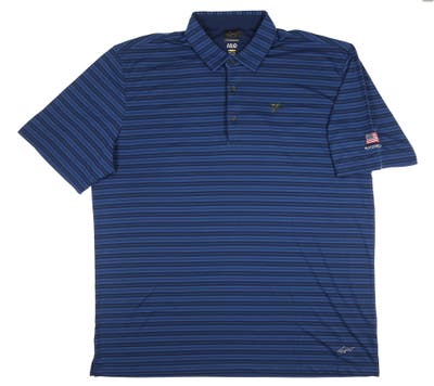 New W/ Logo Mens Greg Norman Technical Performance Polo XX-Large XXL Navy Blue MSRP $70