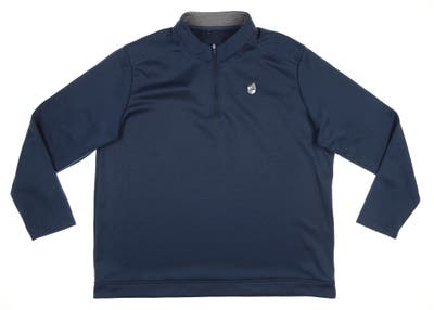 New W/ Logo Mens Adidas Golf 1/4 Zip Pullover X-Large XL Navy Blue MSRP $75