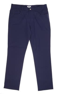 New Mens Peter Millar Performance Five-Pocket Pants 36 x32 Navy Blue MSRP $149